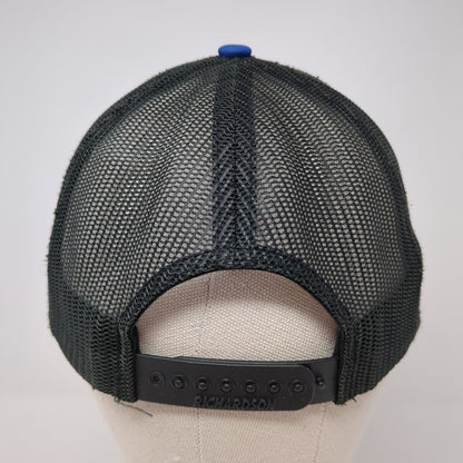 Rock & Roll Denim Patch Snapback Trucker Hat Blue One Size Mesh Back