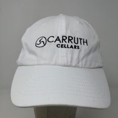 Carruth Cellars Men's Slideback Hat White Embroidered Logo 100% Cotton