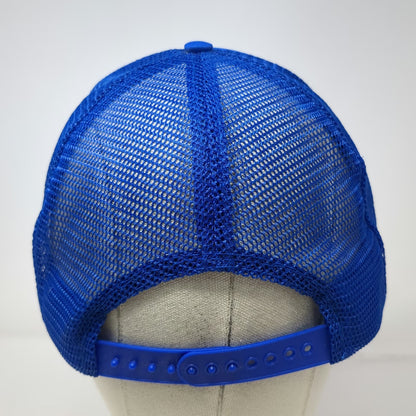 Blue Trucker Hat Alaska Bush Plane Scenic Mesh Snapback Foam Rope Logo Vintage