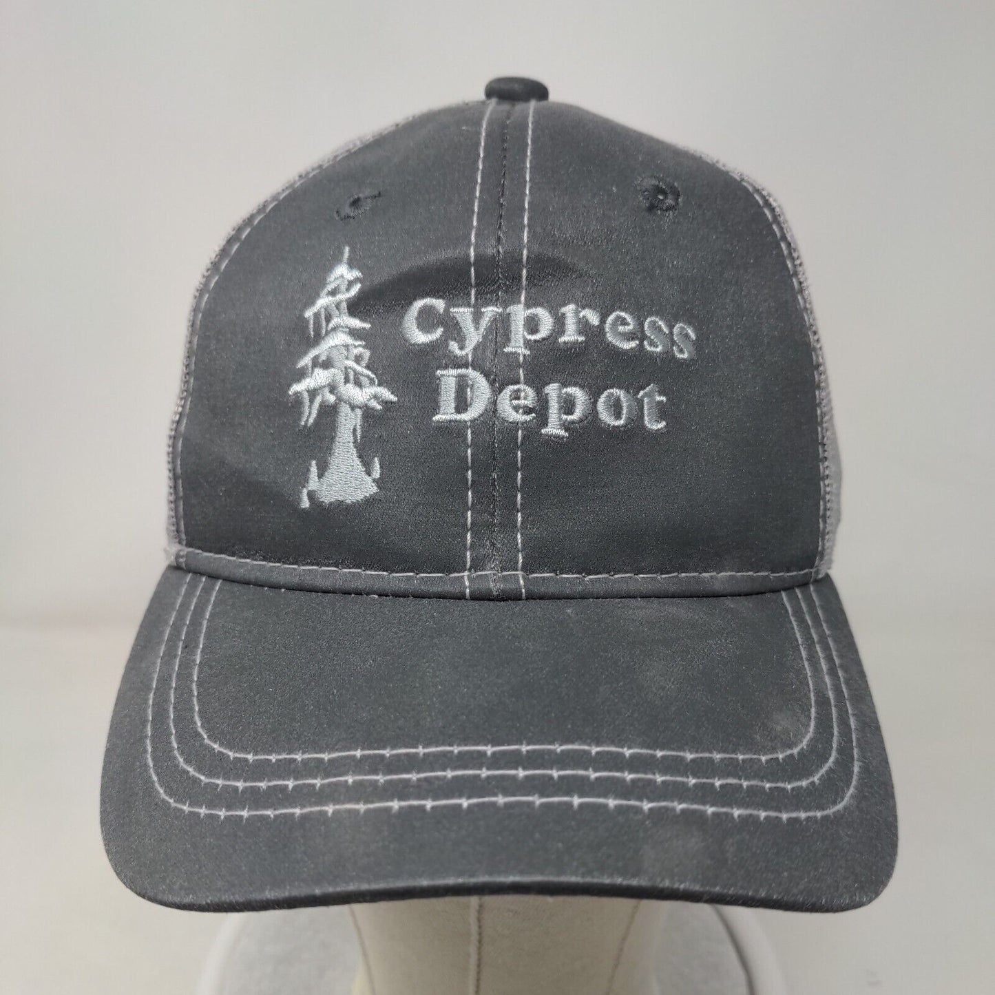 Cypress Depot Strapback Trucker Hat Gray One Size Adjustable Mesh Back