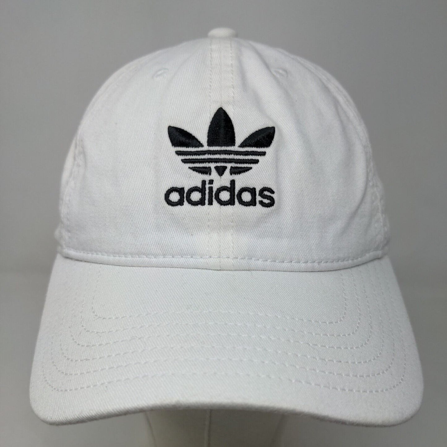 Adidas Men's Slideback Hat White OSFA Embroidered Trefoil Logo Cotton