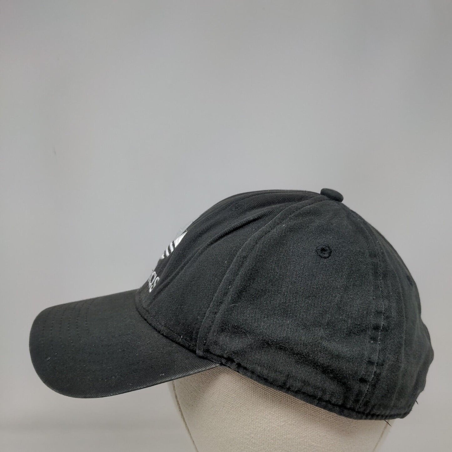 Adidas Trefoil Snapback Hat Black One Size Embroidered 3 Stripes 6 Panel