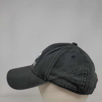 Adidas Trefoil Snapback Hat Black One Size Embroidered 3 Stripes 6 Panel