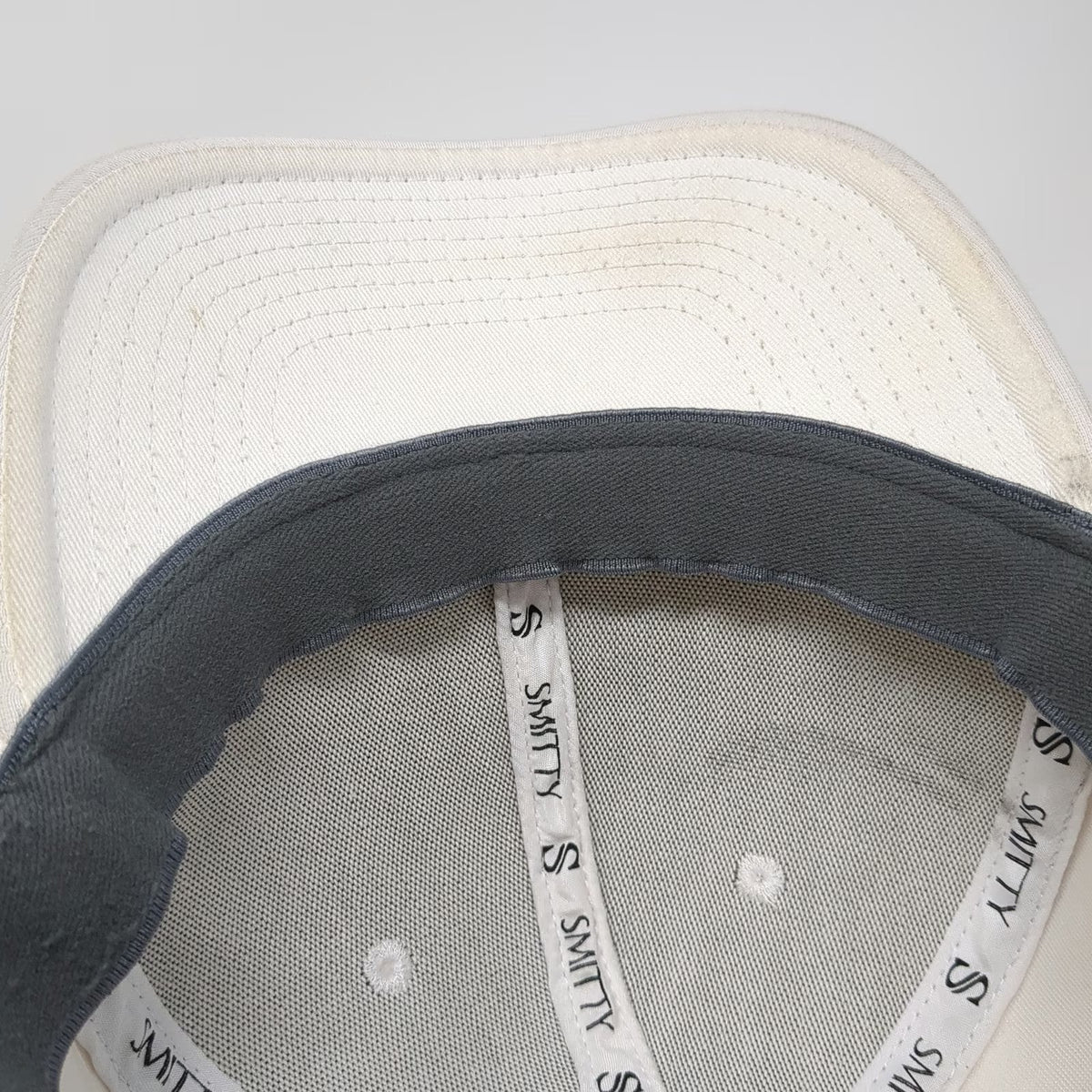 Smitty Baseball Cap White L Flexfit Tonal Logo Structured Athletic Stretch Hat