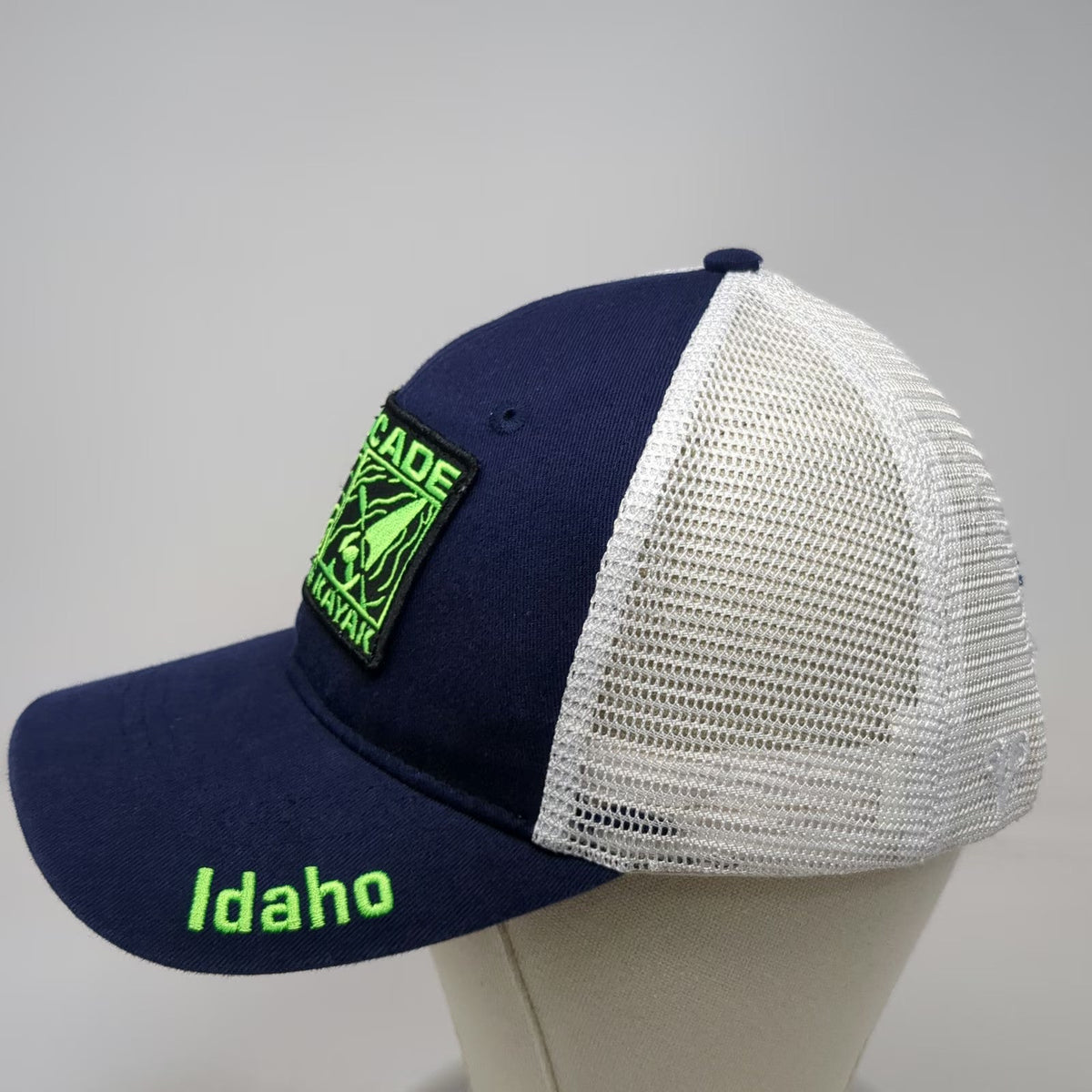 Vie Trucker Hat Blue One Size Idaho Payette River Cascade Raft Kayak Mesh Back
