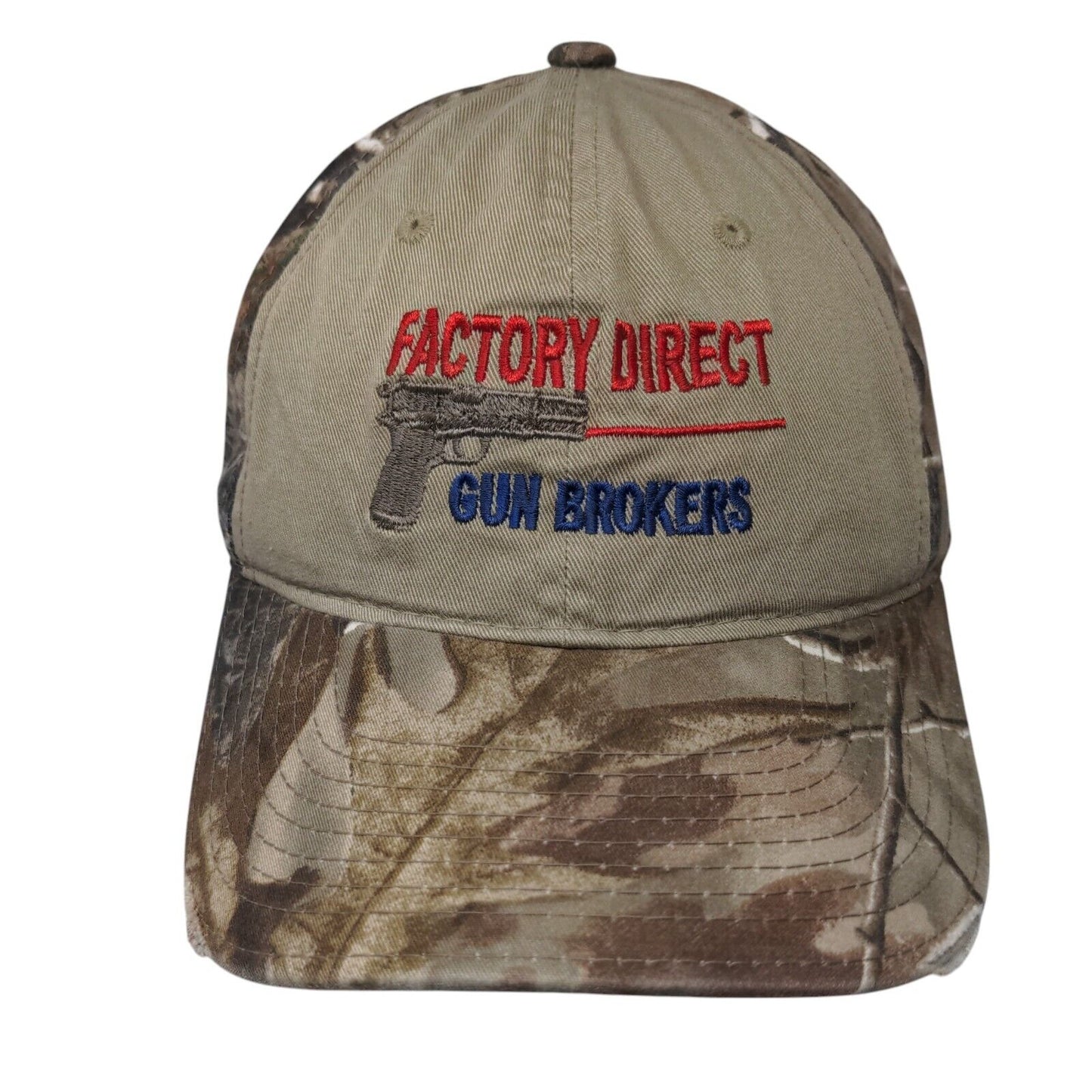Factory Direct Gun Brokers Strapback Hat Camo One Size Embroidered