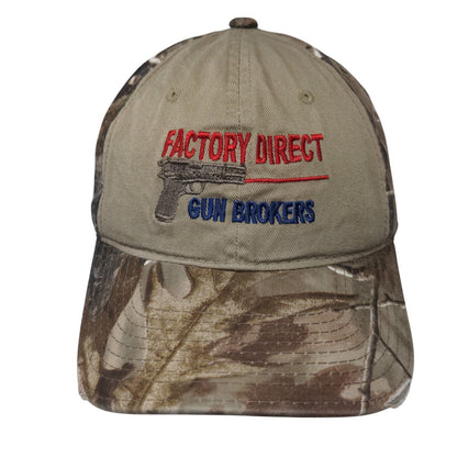 Factory Direct Gun Brokers Strapback Hat Camo One Size Embroidered