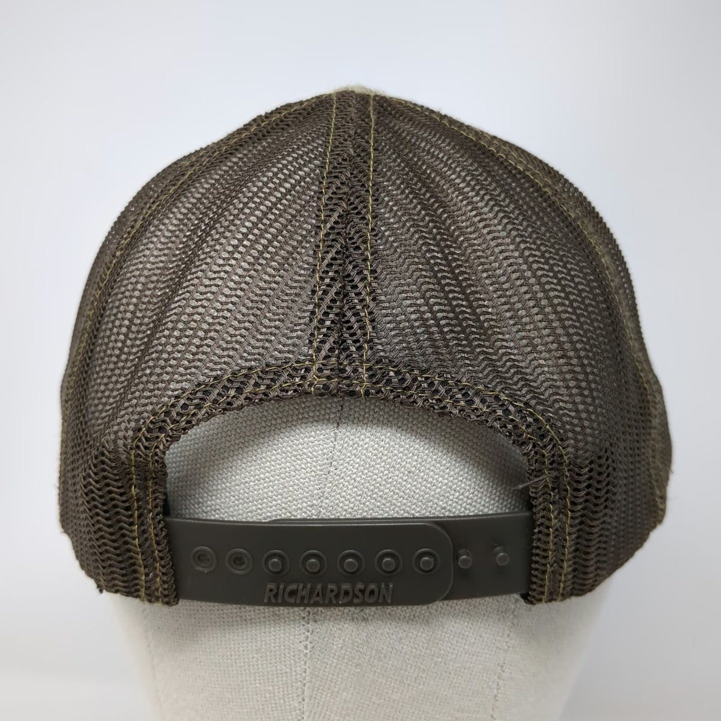 Richardson Trucker Hat Green Camo One Size RMEF Patch Mesh Back Snapback Hunting