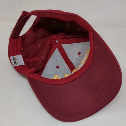 Roma 753 A.C Strapback Hat Red One Size Embroidered 6 Panel Italia
