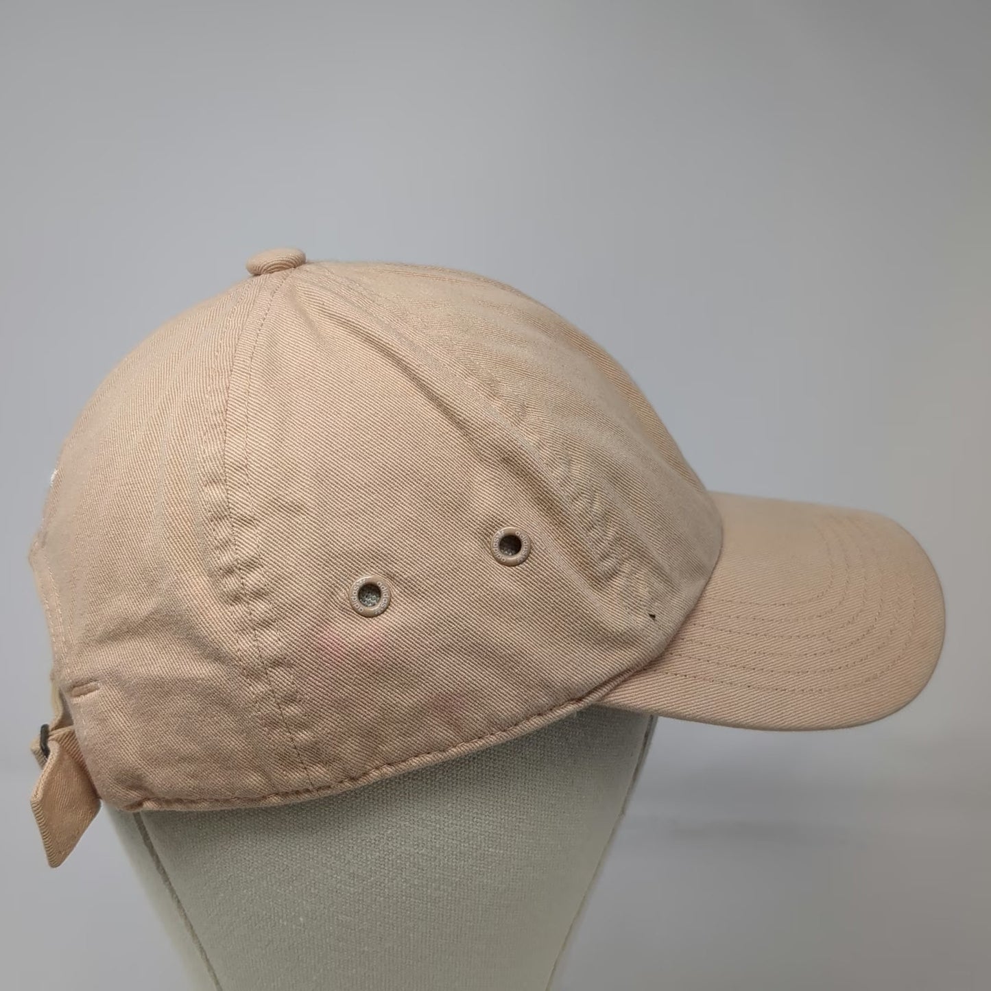Adidas Baseball Cap Beige White One Size Embroidered Trefoil Logo Adjustable Hat