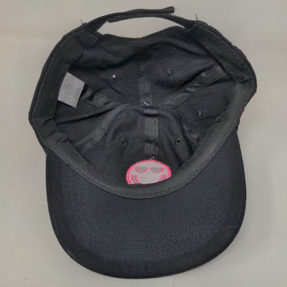 Smiley Adult Baseball Cap Black One Size Adjustable Embroidered Peace Love Vibes
