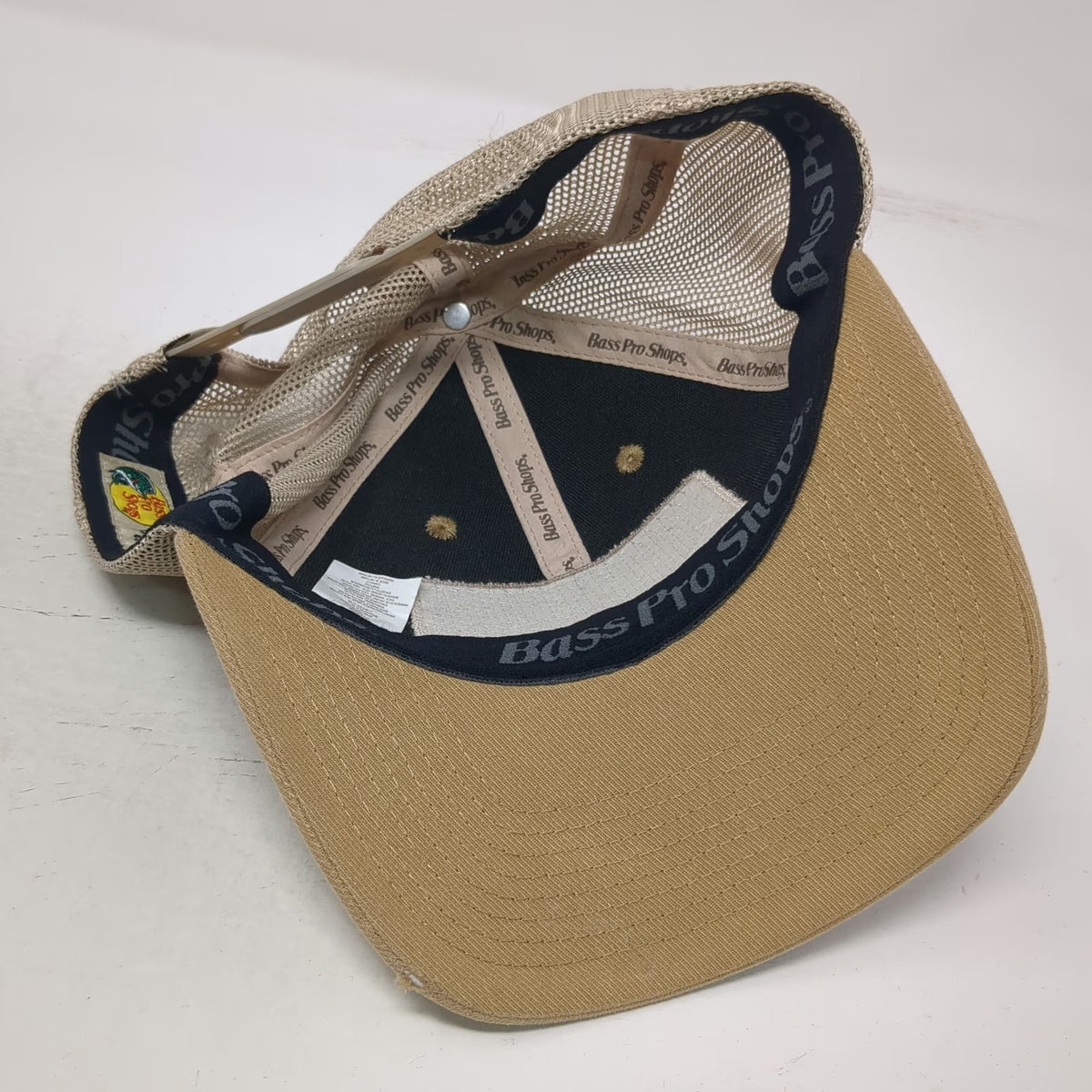 Bass Pro Shops Trucker Hat Brown One Size Mesh American Flag Fishing Rod Patch