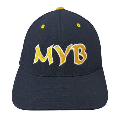 MYB Fitted Baseball Cap Blue 7 3/8 Embroidered 6 Panel 498F Pacific Headwear