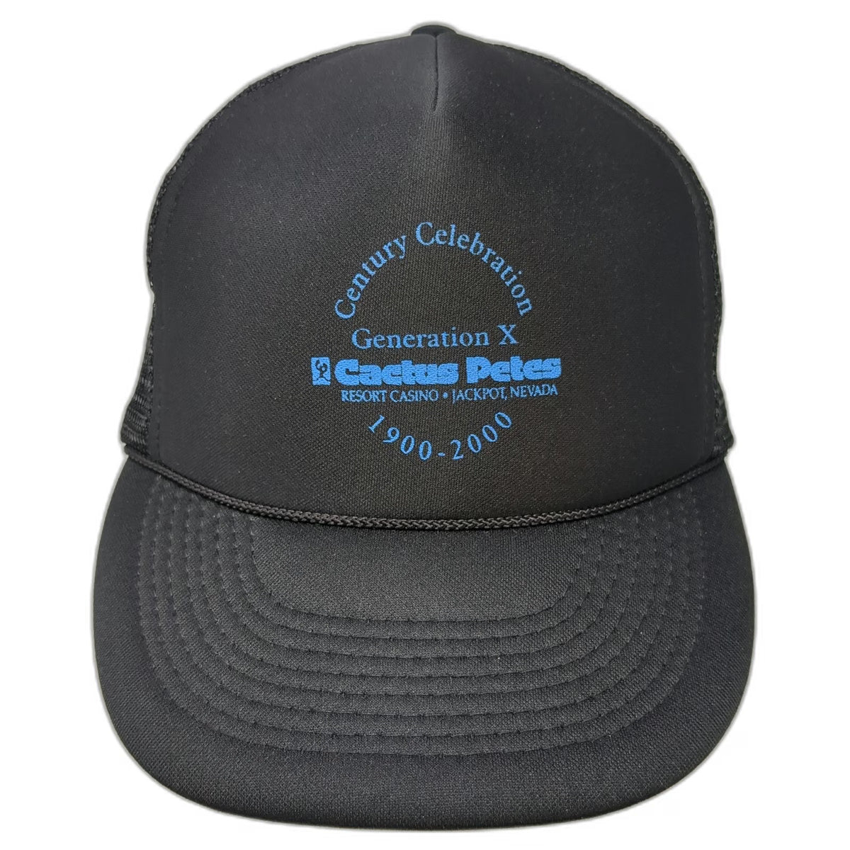 Otto Trucker Hat Black Blue One Size Cactus Petes Casino Mesh Anniversary