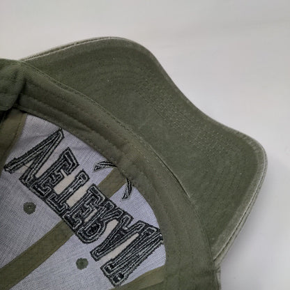 Veteran Strapback Hat Green OSFM Adjustable Embroidered 6 Panel Eagle Crest