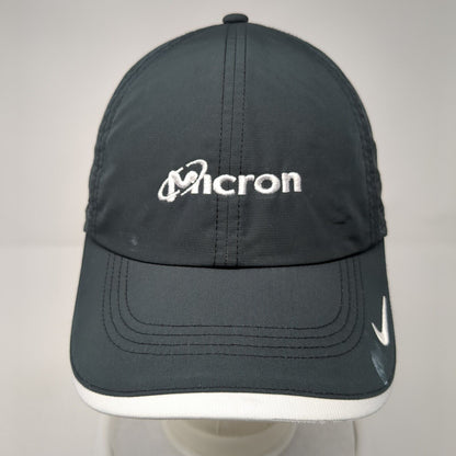 Micron Strapback Hat Black One Size Adjustable Laser Cut Nike Dri-Fit