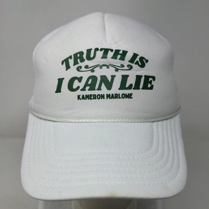 Truth Is I Can Lie Kameron Marlowe Snapback Trucker Hat White OSFM Rope Otto
