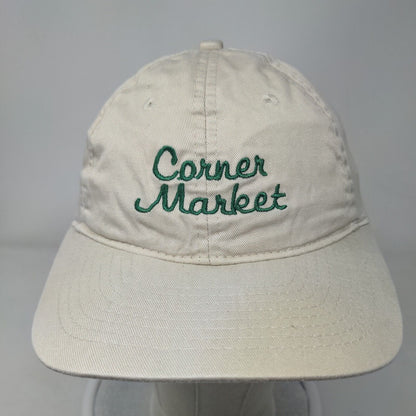 Corner Market Strapback Hat Tan One Size Embroidered Port & Company