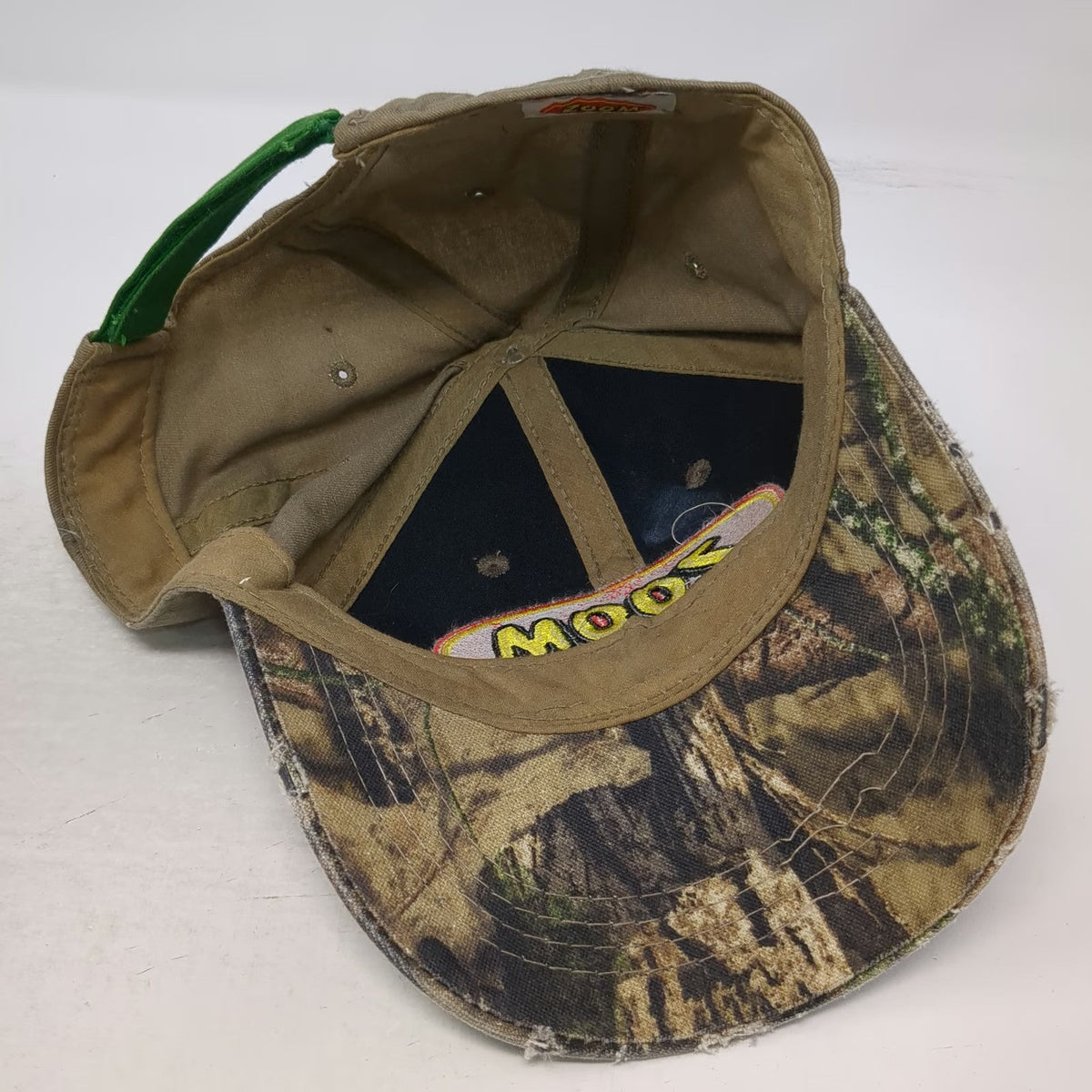 Zoom Bait Company Woodland Camo Logo Baseball Cap Brown Green One Size Hat Strap