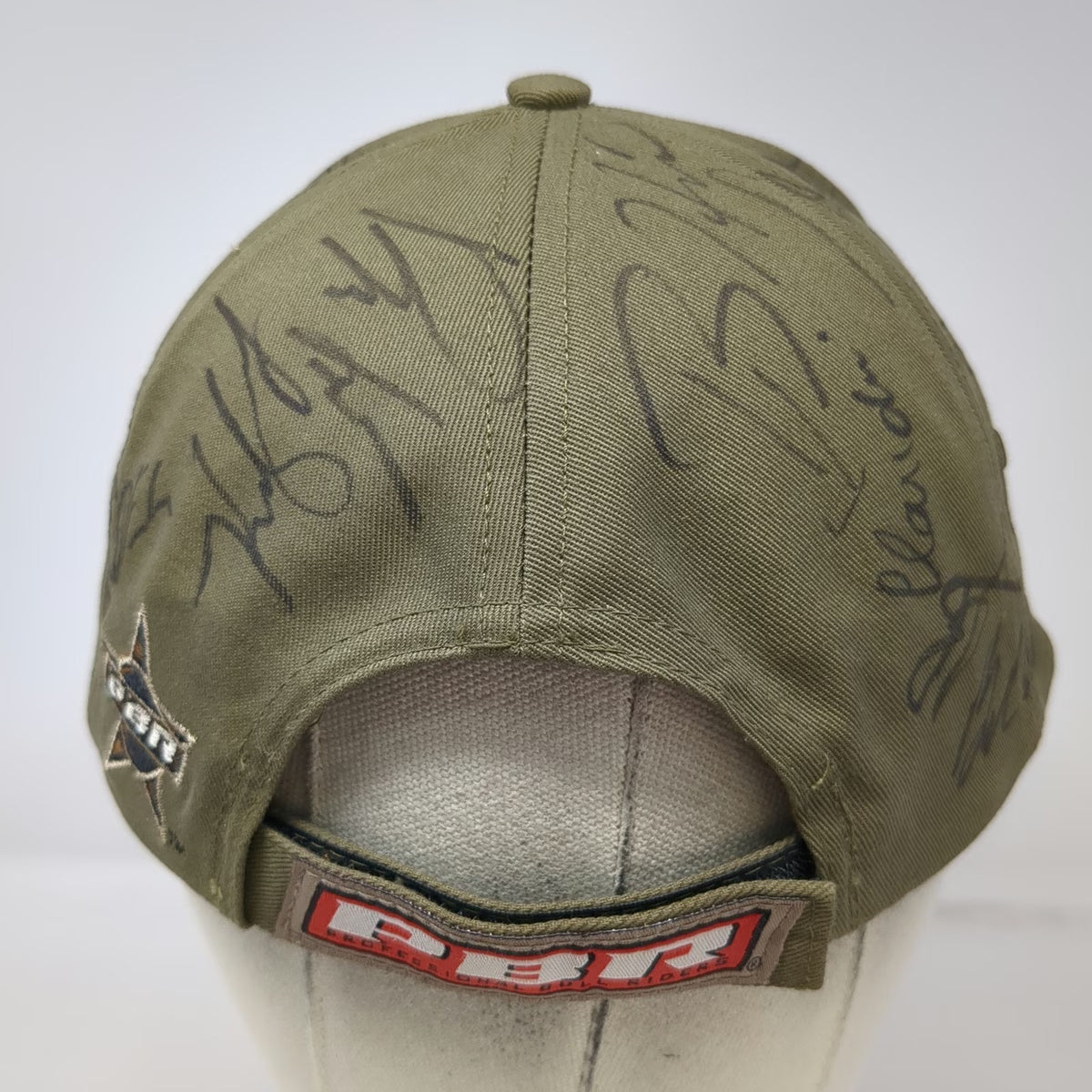 M&F PBR Bull Riders Baseball Cap Brown One Size Autographed Flame Cotton Hat