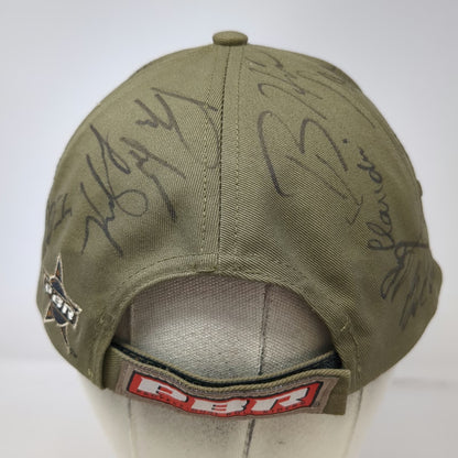 M&F PBR Bull Riders Baseball Cap Brown One Size Autographed Flame Cotton Hat
