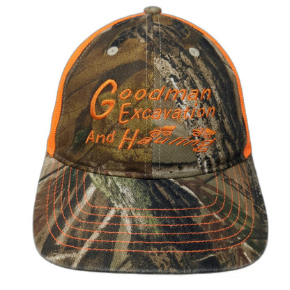 Kati Baseball Cap Orange Camo One Size Goodman Excavation Hauling Mesh Hat