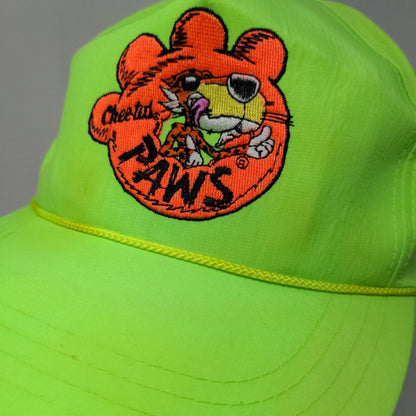 Cheetos Men's Snapback Trucker Hat Green OSFA Embroidered Logo Vintage Nylon