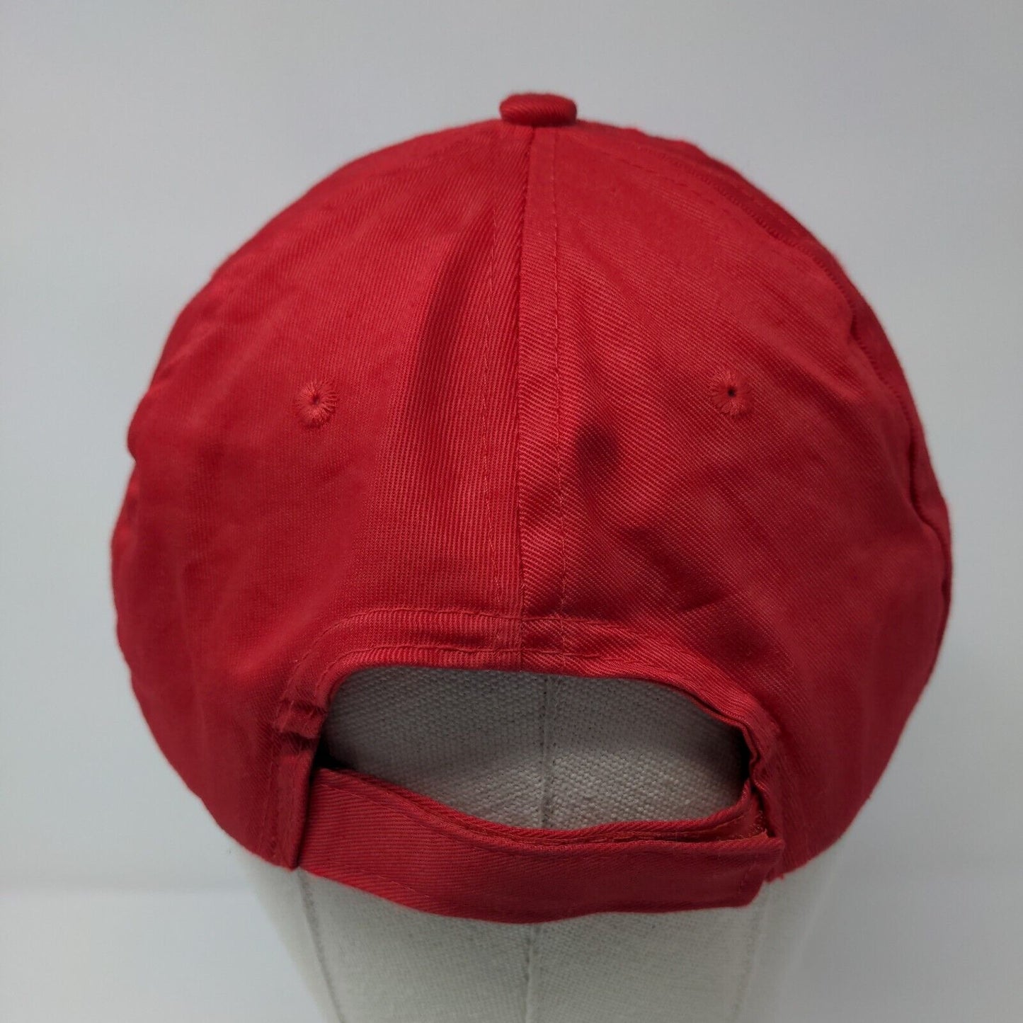 Unbranded Strapback Hat Red One Size Adjustable Solid Blank 6 Panel P