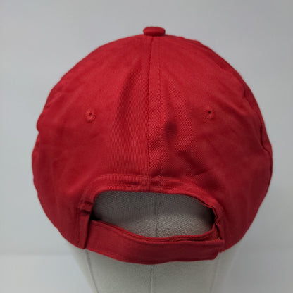 Unbranded Strapback Hat Red One Size Adjustable Solid Blank 6 Panel P