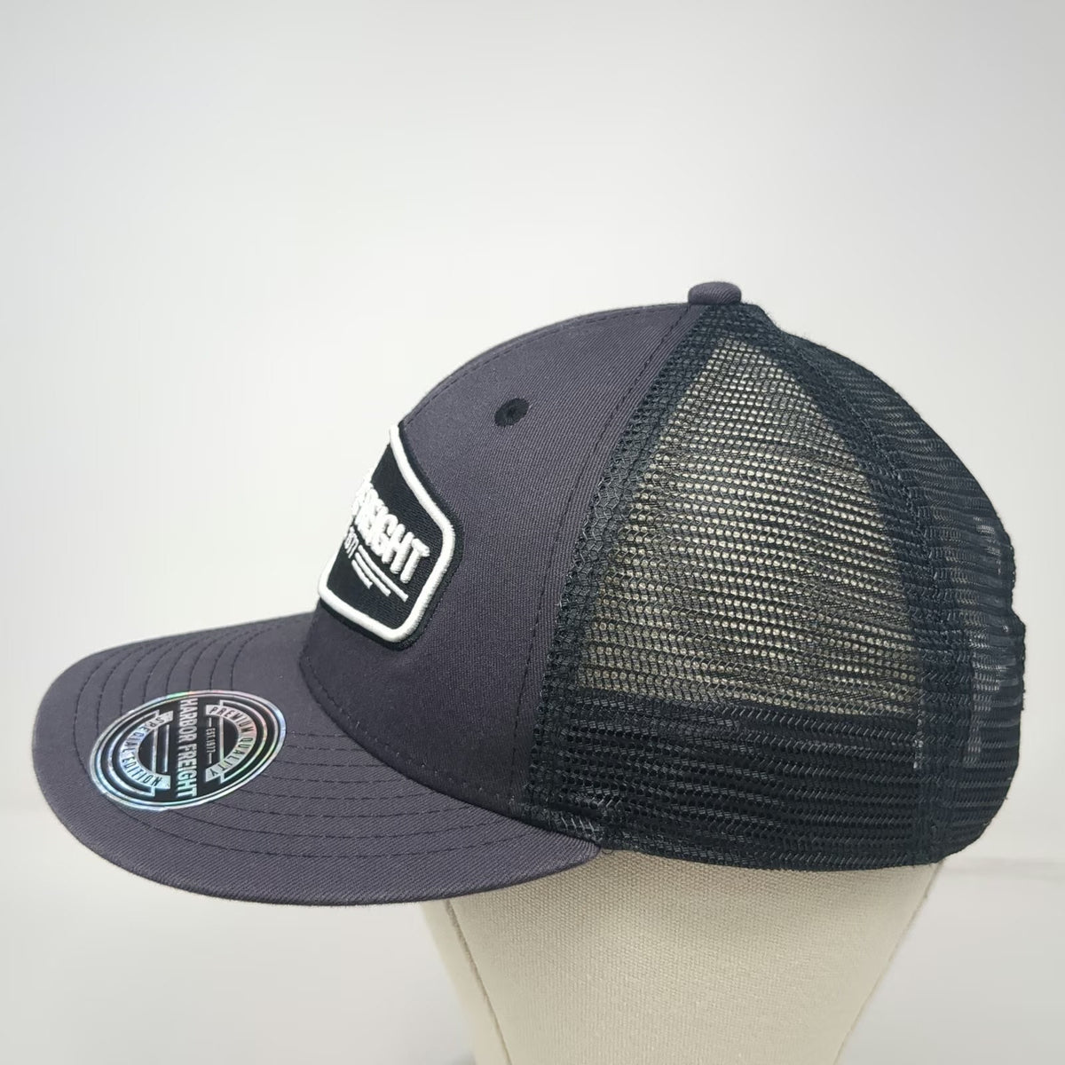 Harbor Freight Trucker Hat Gray One Size Mesh Snapback Logo Patch HFT EST 1977