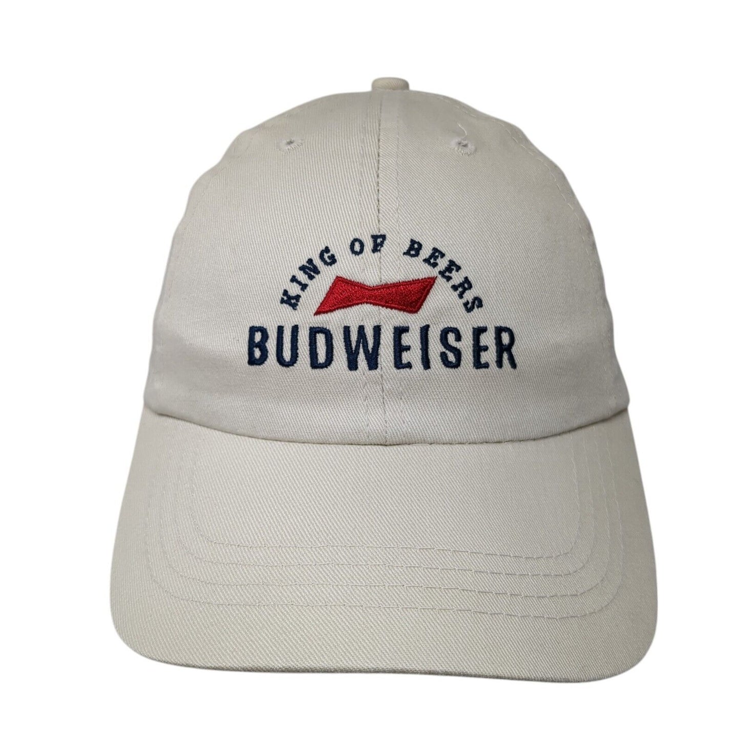 King of Beers Budweiser Strapback Hat Tan One Size Adjustable Embroidered Cotton