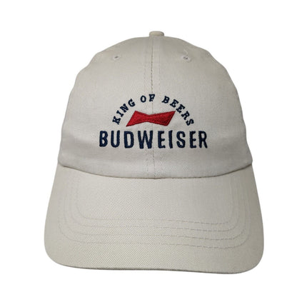 King of Beers Budweiser Strapback Hat Tan One Size Adjustable Embroidered Cotton