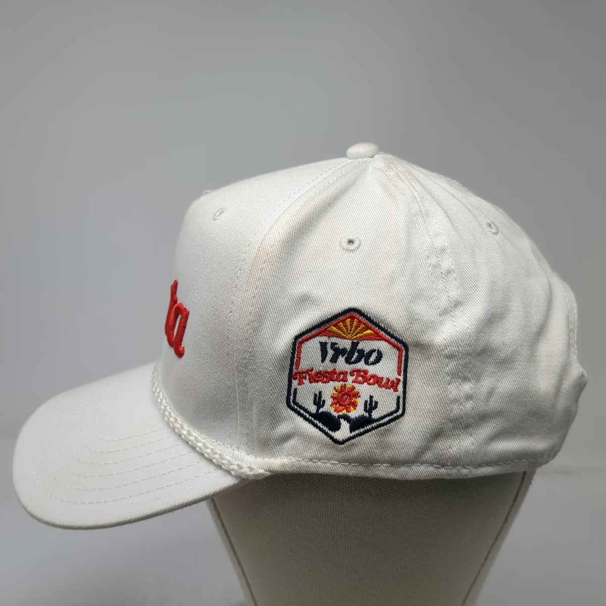 Otto 5 Panel White Hat One Size Vrbo Fiesta Bowl Rope Side Patch Red Snapback