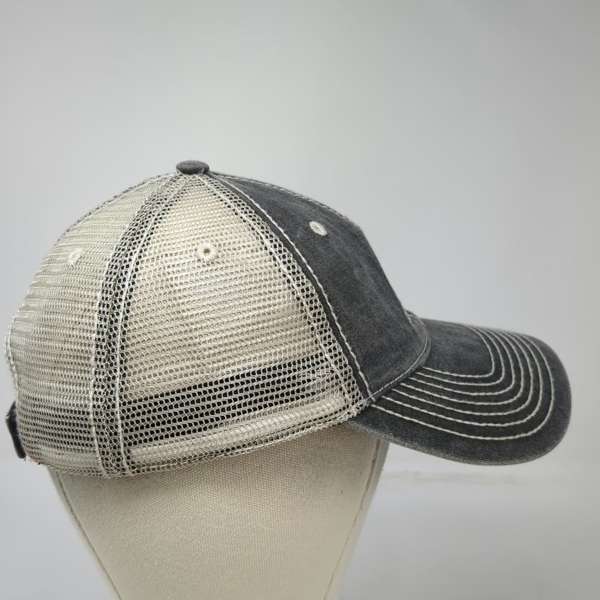 Baseball Cap Gray One Size Mesh Back Strapback Embroidered HandsOn Logo Hat