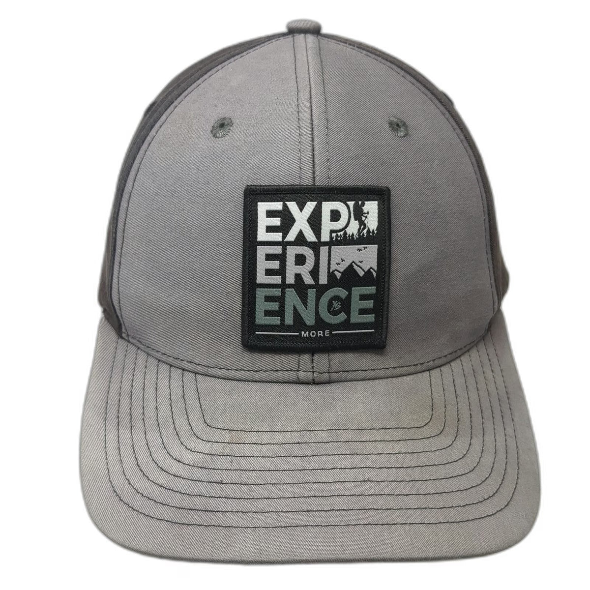 Richardson Snapback Hat Gray One Size Experience More Hiking Mountain Patch