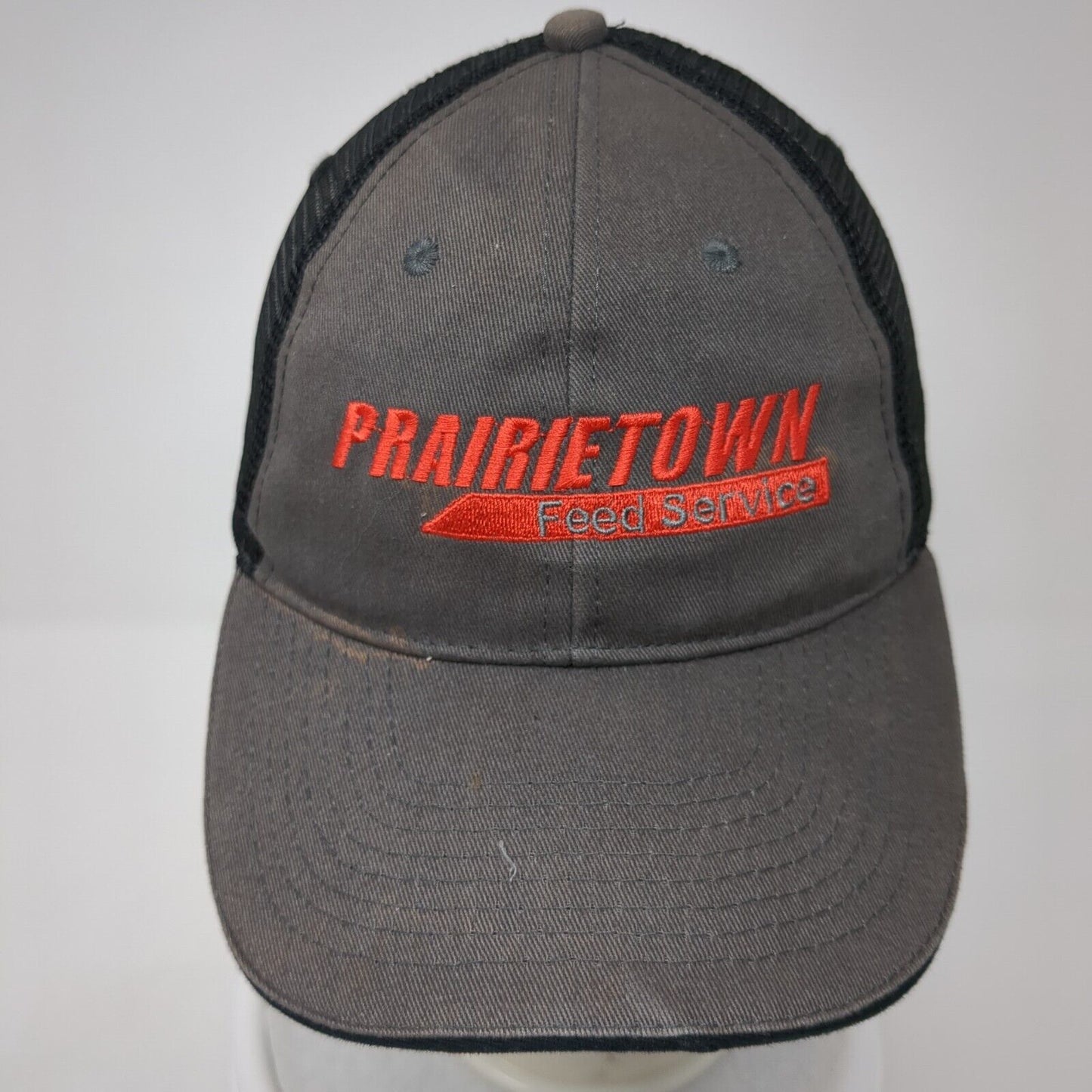 Prairietown Feed Service Strapback Trucker Hat Brown One Size Mesh Back
