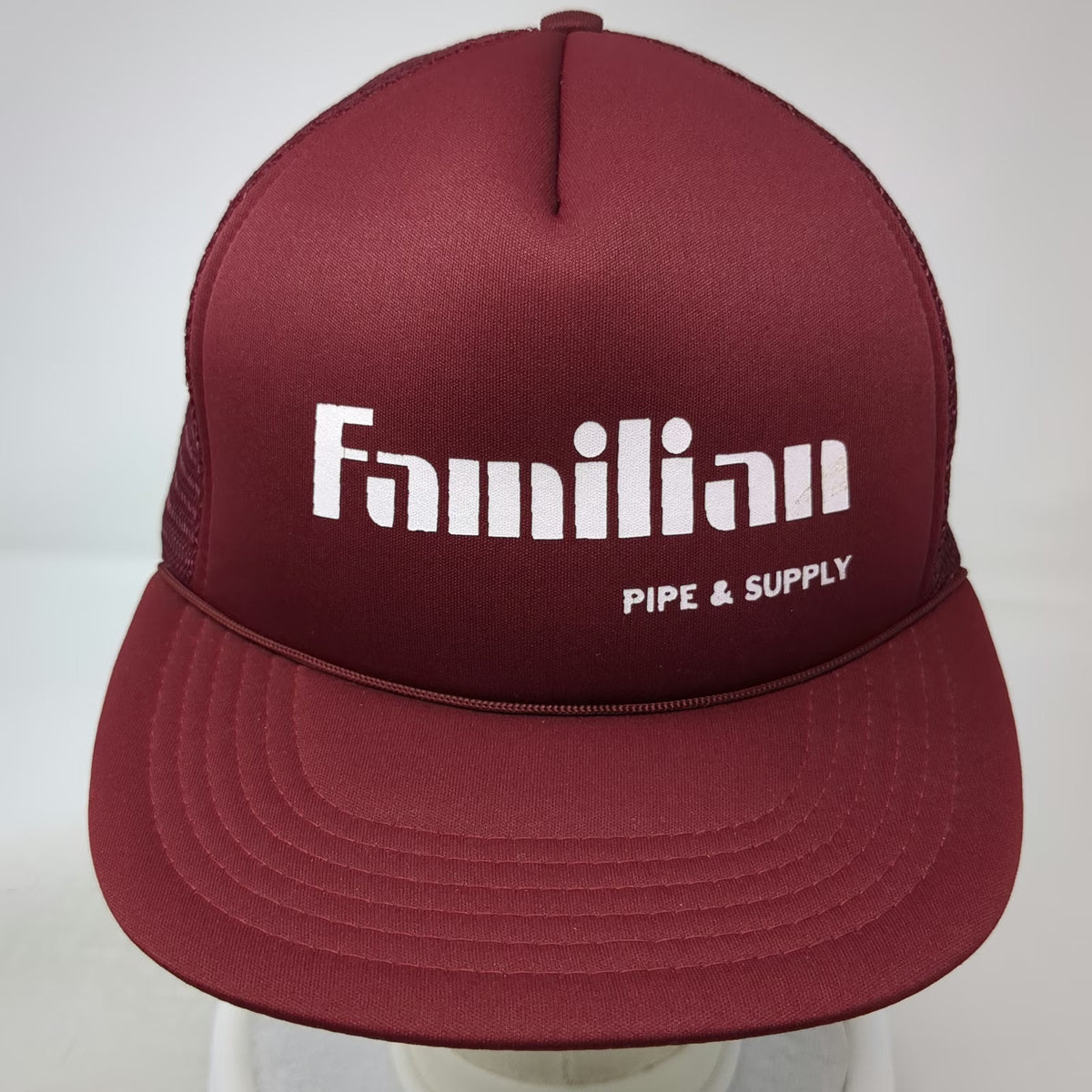 Winner Trucker Hat Red One Size Familian Pipe & Supply Mesh Rope Cord Hat