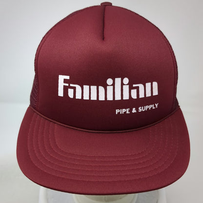 Winner Trucker Hat Red One Size Familian Pipe & Supply Mesh Rope Cord Hat