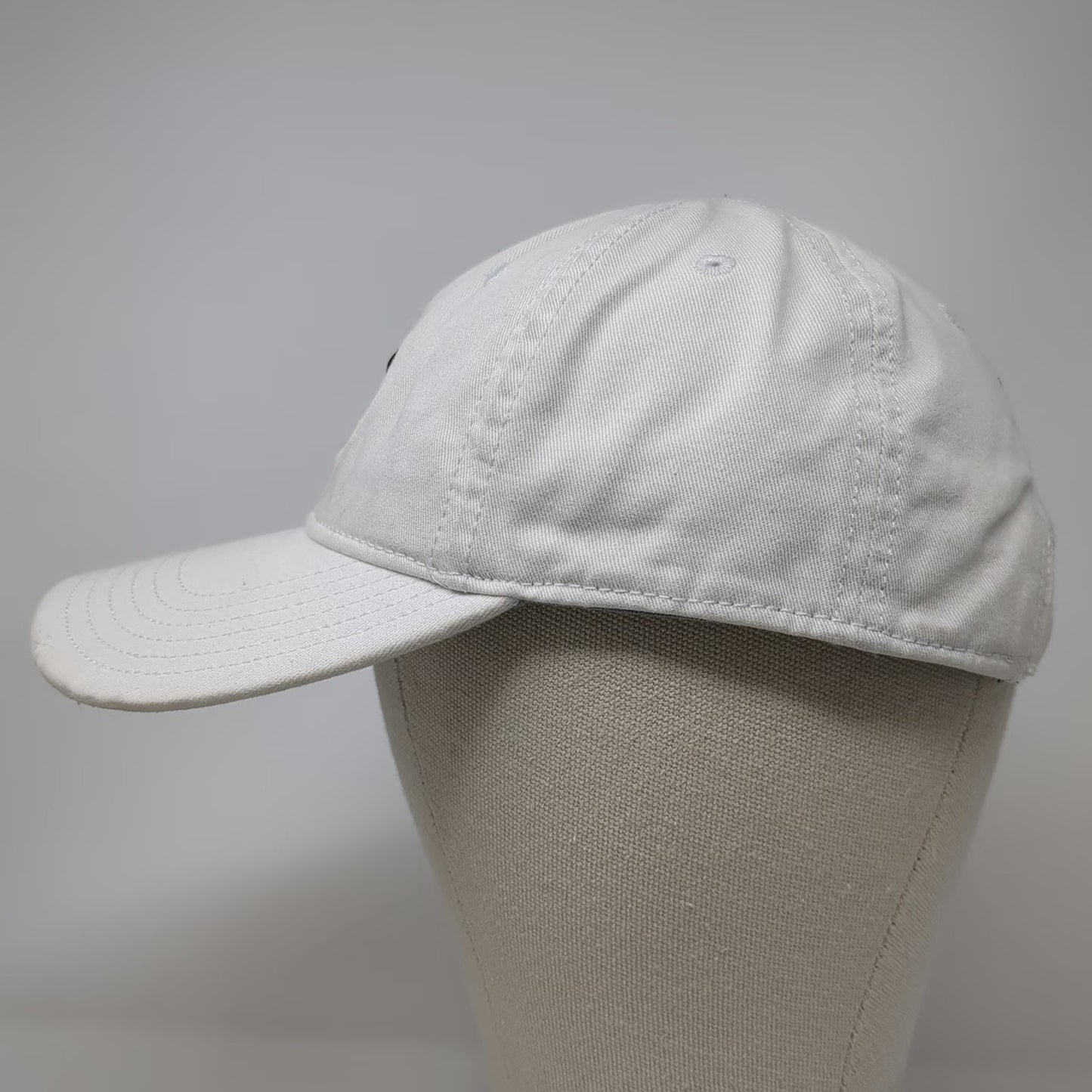 Adidas Baseball Cap White One Size Hat Trefoil Logo Embroidered Cotton Slideback