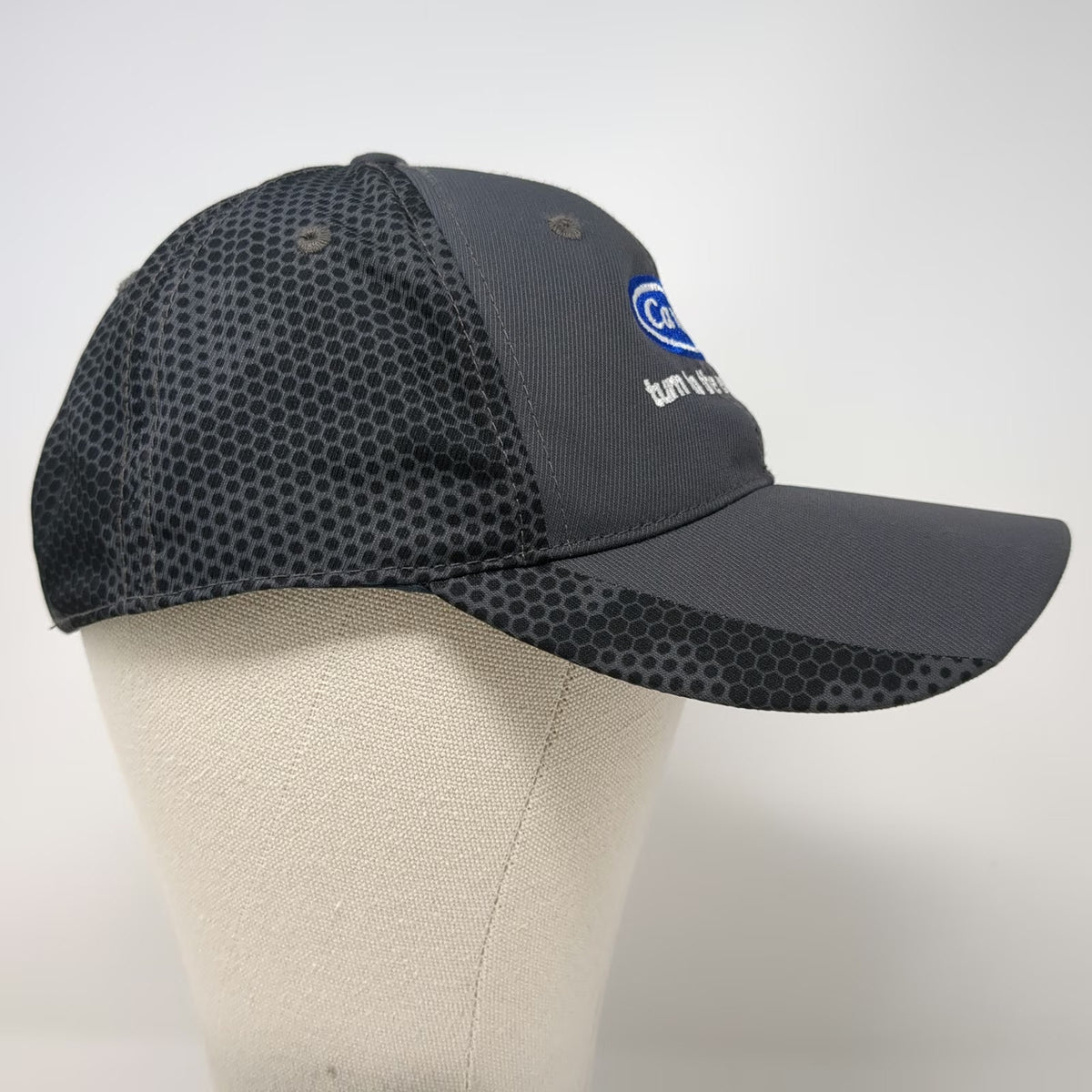 Sport-Tek Baseball Cap Gray One Size Carrier Experts Hex Mesh Strapback Hat