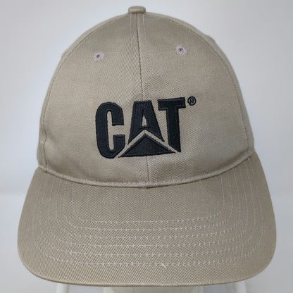 Caterpillar Baseball Cap Beige Black One Size Embroidered Logo Strapback Hat