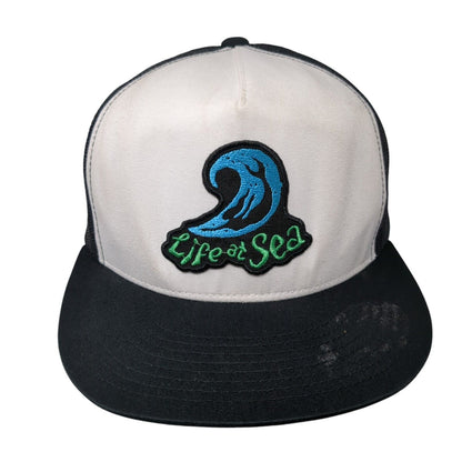 Life At Sea Snapback Trucker Hat Black One Size Mesh Back Yupoong