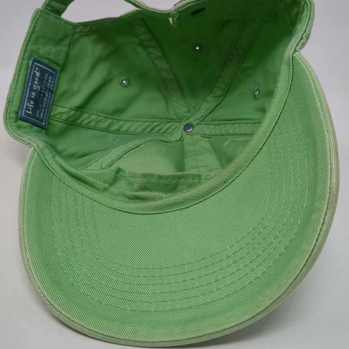 Life is Good Baseball Cap Green One Size Dog Sunglasses Flower Hat Slideback