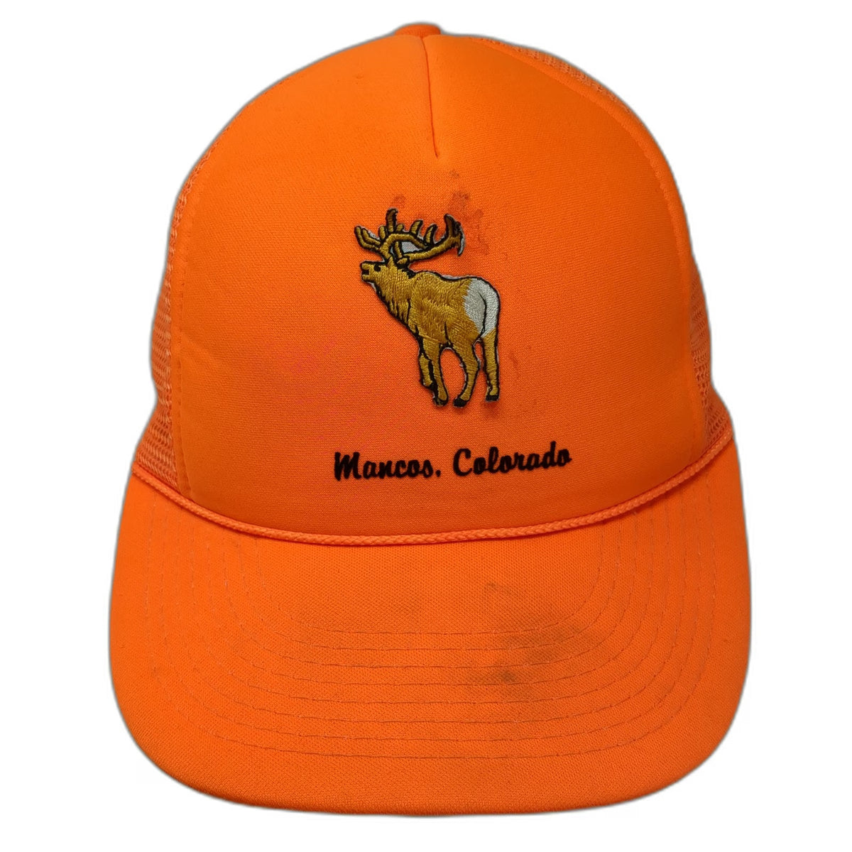 Otto Cap Trucker Hat Orange One Size Mancos Colorado Elk Mesh Snapback Foam