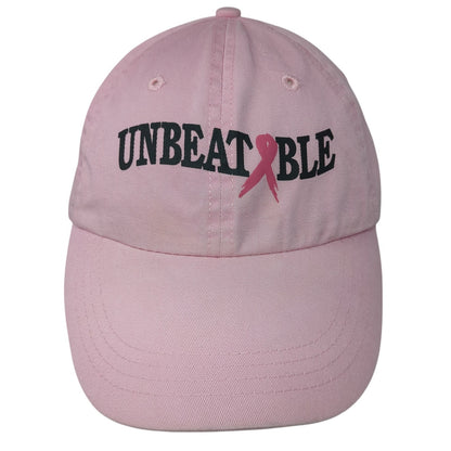 Unbeatable Pink Ribbon Cancer Awareness Baseball Cap Pink OS Adjustable Vitronic