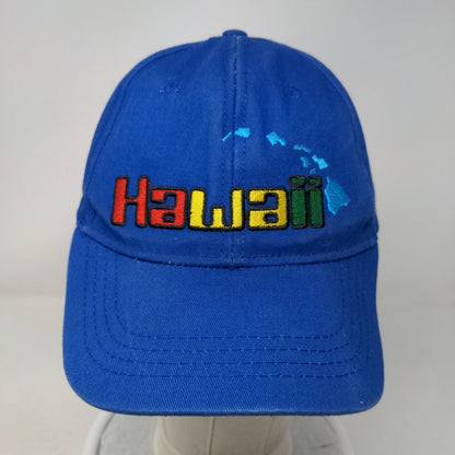 Hawaii Snapback Hat Blue One Size Adjustable Embroidered Vented Holes 6 Panel