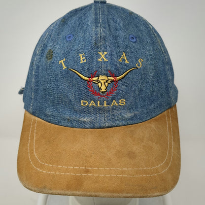 Falcon Baseball Cap Blue One Size Denim Suede Brim Texas Dallas Longhorn Hat
