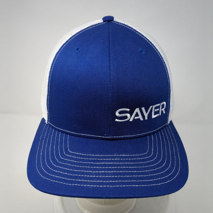 Sayer Snapback Trucker Hat Blue One Size Adjustable Mesh Back Richardson