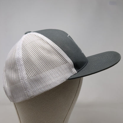 Pacific Headwear Snapback Mesh Back Trucker Hat Gray OSFA Embroidered