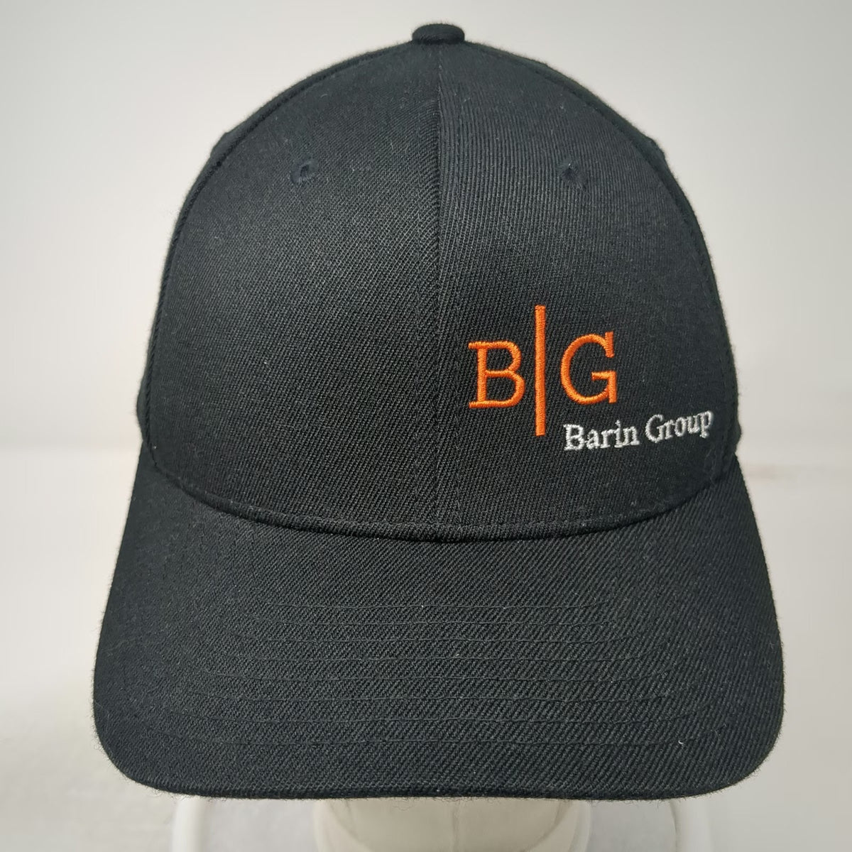 Richardson Baseball Cap Black M Barin Group Flexfit Pro 585 Stretch Fit Hat
